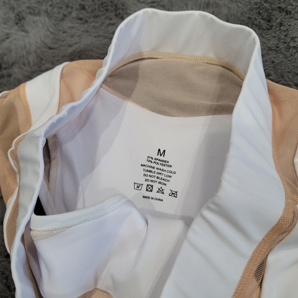 Creatures of xix goddess high waisted white nude mesh cheeky bikini bottoms - Picture 5 of 5